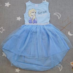 Frozen II Elsa Blue Sleeveless Crewneck Tutu Dress Size 6